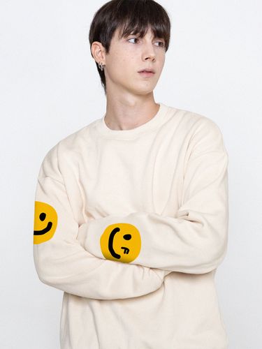 Unisex] Multi Dot Smile Drawing Sweatshirt - GRAVER - Modalova