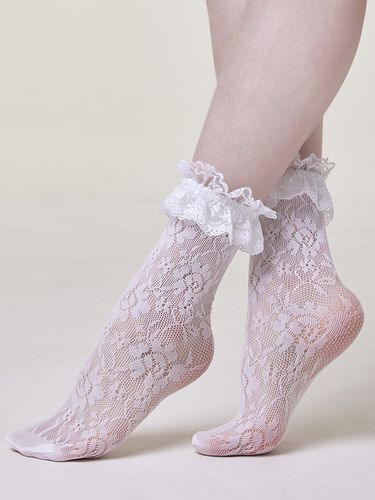 Frill Lace Socks - HUGDAY - Modalova