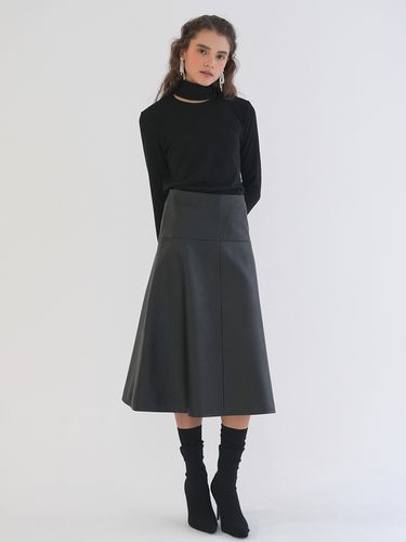 A Line Leather Skirt _ Black - PAUL&ALICE - Modalova