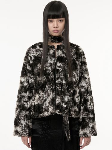 Faux-Fur Scarf Jacket _ Black - FLARE UP - Modalova