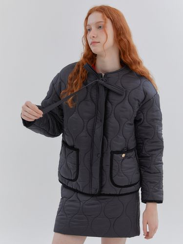 Wave Line Quilting Jacket_Black - ANOETIC - Modalova