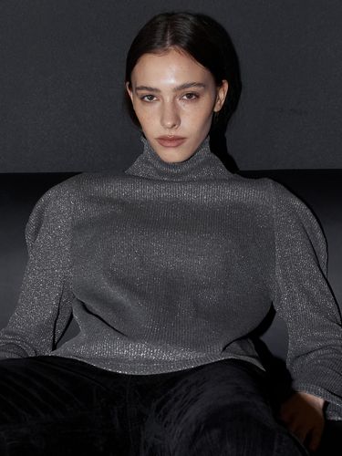 Glitter Balloon Turtleneck_Cement - ouie - Modalova