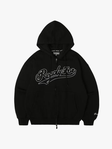 Applique Logo Zip Up Hoodie - Black - ready4next - Modalova