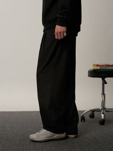 Pleated Wide Pant - Black - lunt - Modalova