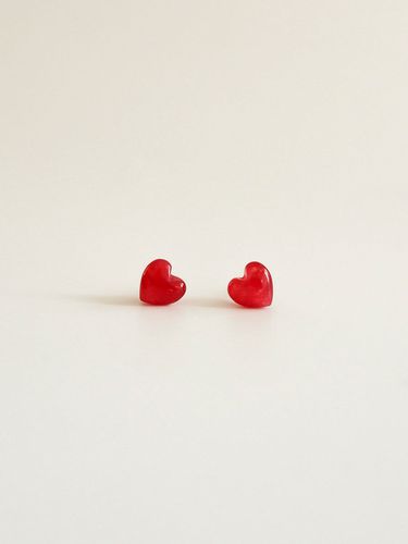 K Red Quartz Crystal Heart Earrings - modernlike - Modalova