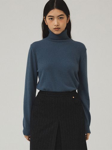 Fur Turtleneck Knit - Blue - Tillber - Modalova