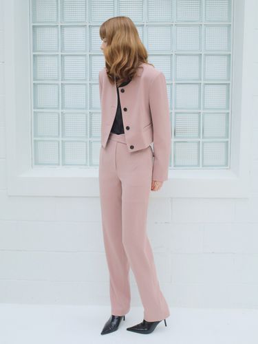 Asymmetrical Belt Slacks / Pink - PAUL&ALICE - Modalova