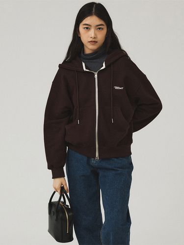 Logo Hooded Zip Up - Brown - Tillber - Modalova