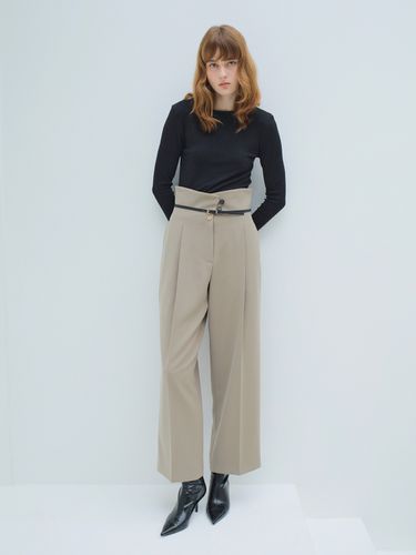 Button Wide Slacks / Beige - PAUL&ALICE - Modalova