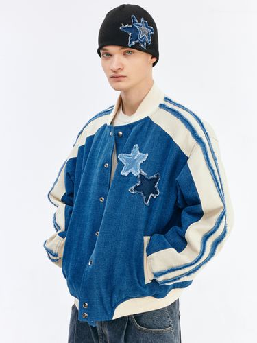 Star Denim Stadium Jacket - Blue - The GREATEST - Modalova