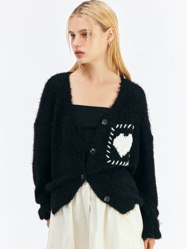 Heart Cardigan - Black - The GREATEST - Modalova