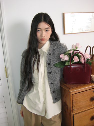 Mohair Collar Knit Cardigan - Tillber - Modalova