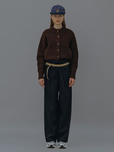 Belt Twill Pants - Navy - eveningbrings - Modalova