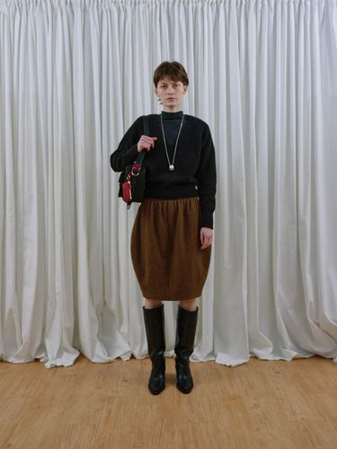 Pot Midi Skirt_Brown Herringbone - Ethos - Modalova