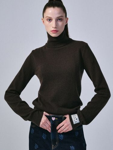 Cashmere Blended Basic Turtleneck Mardi _ Brown - MARDI MERCREDI - Modalova