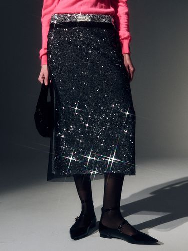 Sequin Layered Skirt _ Grey - MARDI MERCREDI - Modalova