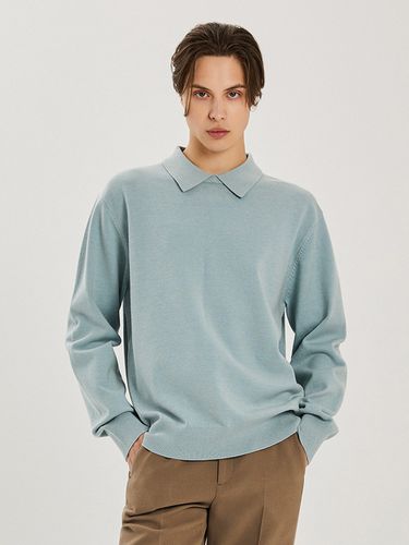 Collared Crewneck Knit Sweater _ - ADHOC - Modalova