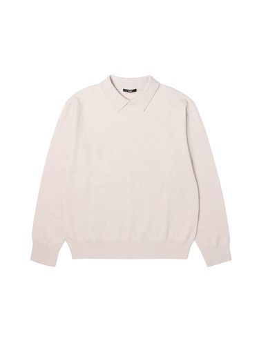 Collared Crewneck Knit Sweater - ADHOC - Modalova