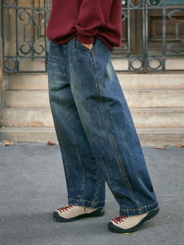 Washed Wide Balloon Denim Pants (3 Color) - MINIMAL PROJECT - Modalova