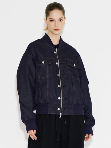 Unisex Reversible Denim MA-1 Jumper W_Navy - NUAKLE - Modalova