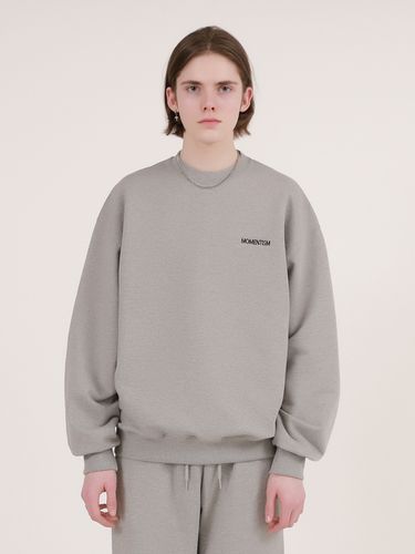 Basic Oversized Sweatshirt_Grey - MOMENTISM - Modalova