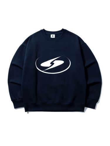 Curved Logo Sweatshirt - Navy - SEARCH410 - Modalova