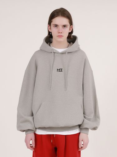 Signature Logo Oversized Hoodie_Grey - MOMENTISM - Modalova