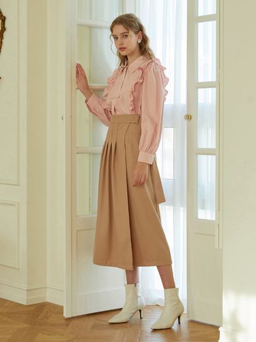 H Pleated Skirt - Beige - ILLUSTRIS ILLUSION - Modalova