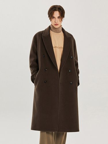 Peaked Collar Double Breasted Coat _ - ADHOC - Modalova