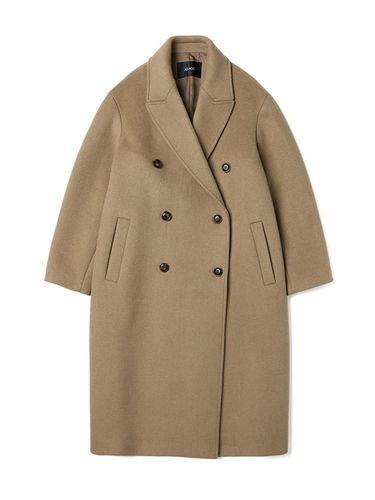 Peaked Collar Double Breasted Coat - ADHOC - Modalova