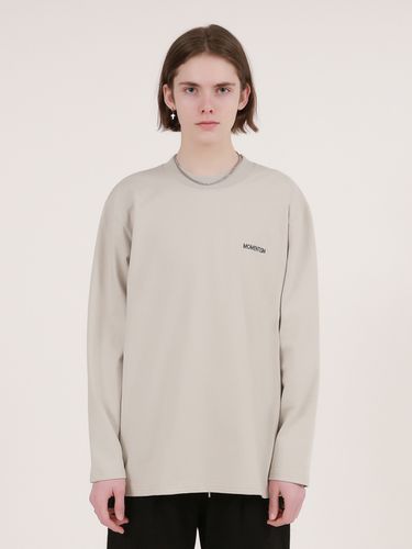 Essential Logo Oversized Sweatshirt_Beige - MOMENTISM - Modalova