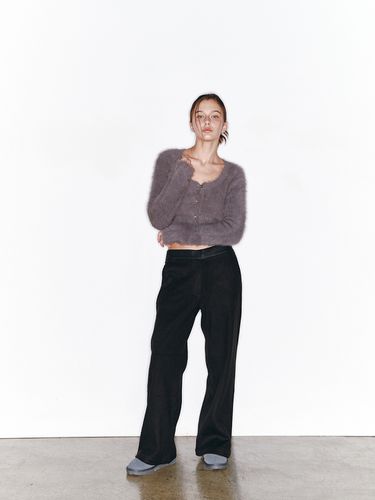 Ribbed Knit Pants (Black) - ASURA - Modalova