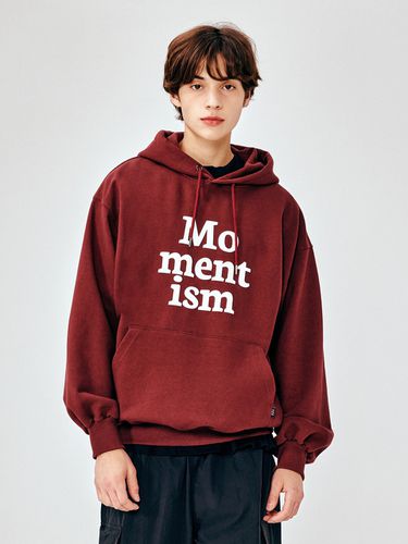 Logo Lettering Overfit Hoodie - MOMENTISM - Modalova