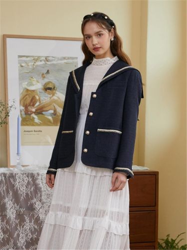 Tweed Sailor Jacket - Navy - ILLUSTRIS ILLUSION - Modalova