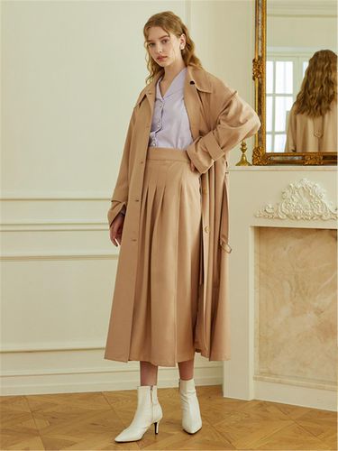 Single Trench Coat - Beige - ILLUSTRIS ILLUSION - Modalova