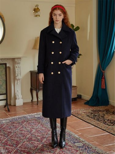 Double Pea Coat - Navy - ILLUSTRIS ILLUSION - Modalova