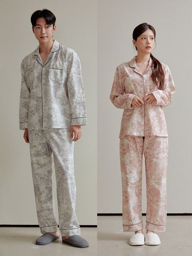 Couple Bonaire Cotton Blend Collar Pajama - LUNALUZ STUDIO - Modalova