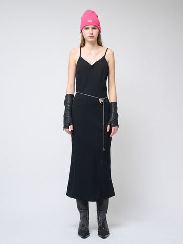 Feminine Line Sleeveless Slit Long Dress_Black - 320SHOWROOM - Modalova