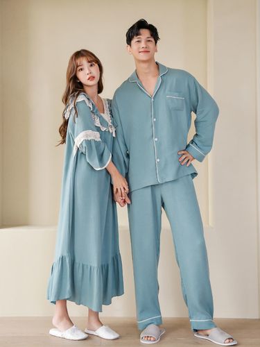 Couple Selene Rayon Cotton Dress Pajama - LUNALUZ STUDIO - Modalova