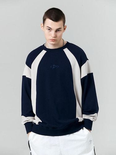 Color-Block Sweatshirt _ Navy Grey - PLAYIAN - Modalova