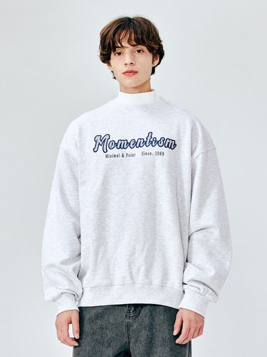 Classic Lettering Sweatshirt_White Melange - MOMENTISM - Modalova