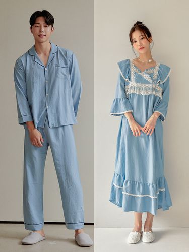 Couple Clarins Sand Washing Dress Pajama - LUNALUZ STUDIO - Modalova