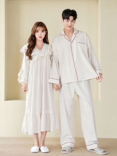 Couple Claudia Cotton Dress Pajama - LUNALUZ STUDIO - Modalova