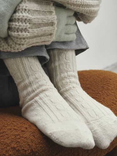 Twill Wool Socks - LOEIL - Modalova