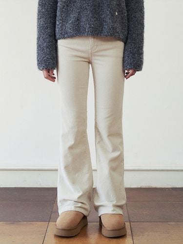 Corduroy Boot Cut Cotton Pants - LOEIL - Modalova