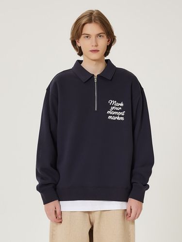 Neck Zip Up Sweatshirt_Navy - MARKM - Modalova