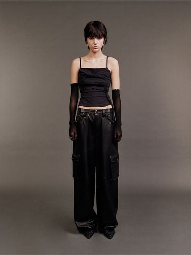 Leather Cargo Pants (Black) - Lesugiatelier - Modalova