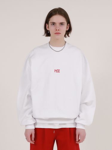 Vertical Graphic Sweatshirt - White - MOMENTISM - Modalova