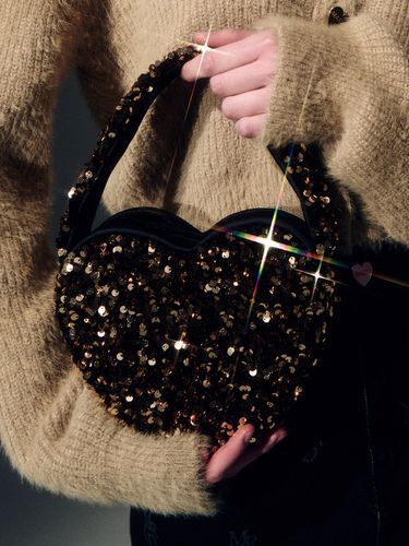 Mini Heart Spangle Tote Bag_Gold - MARDI MERCREDI - Modalova