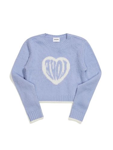 Heart Love Fuzzy Pullover Sweater - MARKM - Modalova